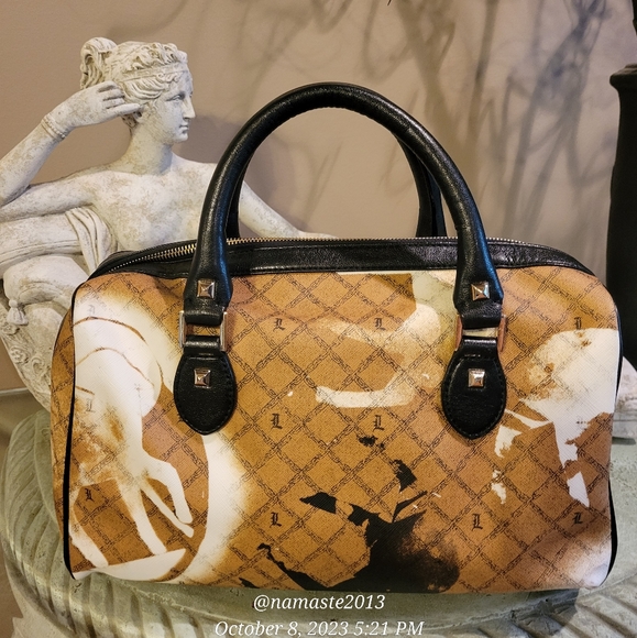 L.A.M.B. by Gwen Stefani Stencil  Satchel Luxury Designer Handbag NWOT #578 - Picture 15 of 16